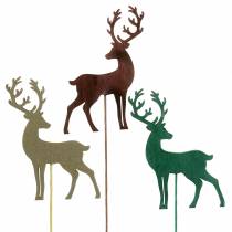 Product Decorative Deer Gold, Brown, Green Assorted 8cm 18 pcs