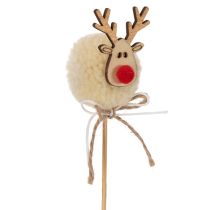 Product Decorative Reindeer Figurine Pom Pom Christmas Pegs 24cm 12pcs