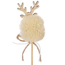 Product Decorative Reindeer Figurine Pom Pom Christmas Pegs 24cm 12pcs