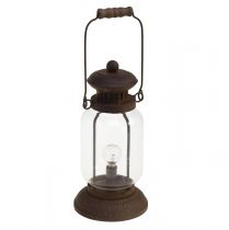 Retro Lamp LED Lantern Rust Brown Warm White Ø11cm H30cm