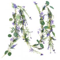 Romantic flower garland lavender purple white 194cm