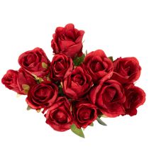 Product Artificial rose with long stem, red artificial flower, 62cm, 12 pieces