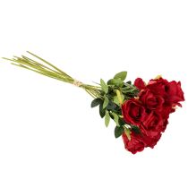 Product Artificial rose with long stem, red artificial flower, 62cm, 12 pieces