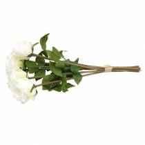 Product Decorative rose silk flowers in bunch cream 36cm 8 pcs