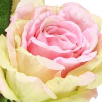 Product Artificial rose bush green, pink 55cm