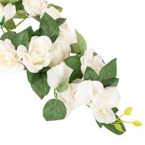 Product Artificial rose garland with white flowers for decoration, 170cm