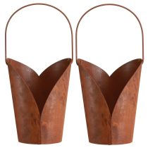 Product Rust decoration heart with handle metal for hanging 12×15.5cm 2pcs