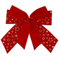 Red bow Christmas star deco bow outdoor 21cm
