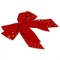 Red bow Christmas star deco bow outdoor 21cm