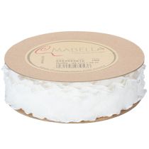 Product White ruffled organza ribbon, decorative ribbon, 25mm wide, 10m long