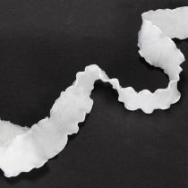Product White ruffled organza ribbon, decorative ribbon, 25mm wide, 10m long