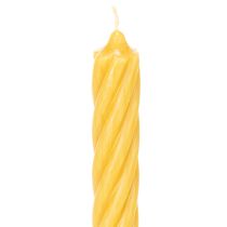 Product Rustic Twist Candles, Tall Taper Candles, Solid Yellow, 350/28mm, 4 Pieces