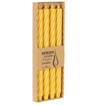 Product Rustic Twist Candles, Tall Taper Candles, Solid Yellow, 350/28mm, 4 Pieces