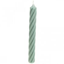 Rustic candles, solid-colored, green, 250/28mm, 4 pieces