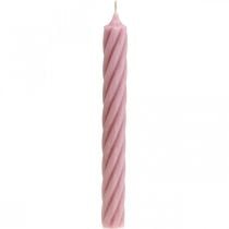 Rustic candles, rod candles, pink, 250/28mm, 4 pieces