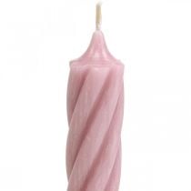 Rustic candles, rod candles, pink, 250/28mm, 4 pieces