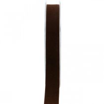 Velvet ribbon brown, decorative ribbon, decorative ribbon W15mm L7m