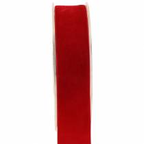 Velvet ribbon red 25mm 7m