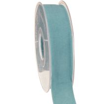Product Velvet ribbon blue jewelry ribbon light blue 25mm 7m