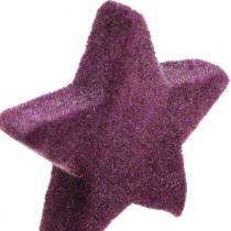Product Scatter decoration stars flocked velvet stars purple berry 4/5cm 40pcs