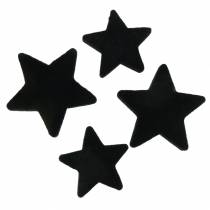 Product Scatter Decoration Stars Velvet Black 4/5cm 40 Pcs