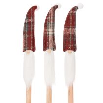 Product Christmas elf decorative stakes, Santa Claus with felt hat, 58cm, 6 pieces