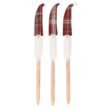 Product Christmas elf decorative stakes, Santa Claus with felt hat, 58cm, 6 pieces