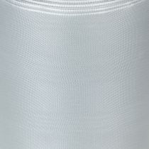 Product Satin wreath ribbon, silver, 100mm wide, 25m long, for funeral wreaths, memorial wreaths &amp; anniversaries, weatherproof &amp; compostable