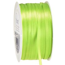 Product Satin ribbon gift ribbon light green double satin 3mm 50m