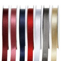 Satin ribbon with mica 10mm 20m