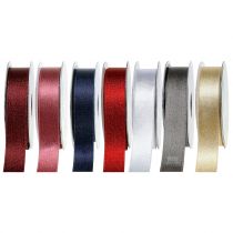 Satin ribbon with mica 25mm 20m