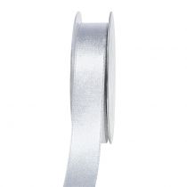 Product Satin ribbon with glitter silver 25mm 20m