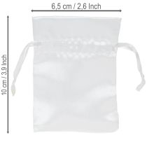 Product Gift bags, satin pouches, white, 6.5 x 10 cm, 10 pieces