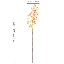 Product Artificial flower orchid branch orange filigree room decoration 110cm 3pcs