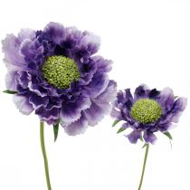 Scabious artificial flower purple H64cm bunch with 3pcs