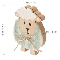 Product Wooden sheep decoration, cute decorative figure for spring and Easter, table decoration, 11cm, 6 pieces