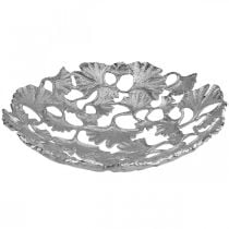 Decorative bowl silver gingko bowl metal Ø43cm H11cm