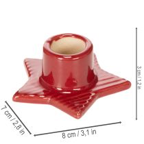 Product Star-shaped candle holder for taper candles, Advent and Christmas, 8cm, 2 pieces