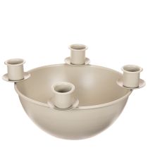 Product Candle holder with 4 holders, modern Advent wreath, beige, 15cm