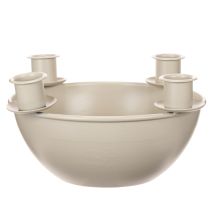 Product Candle holder with 4 holders, modern Advent wreath, beige, 15cm