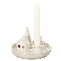 Product Decorative ceramic candle holder with house and trees, 16 cm
