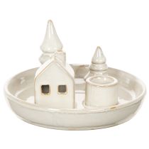 Product Decorative ceramic candle holder with house and trees, 16 cm