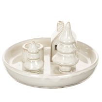 Product Decorative ceramic candle holder with house and trees, 16 cm