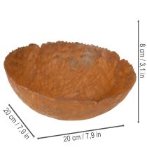 Product Round metal bowl with rust-effect textured surface, 20cm