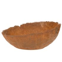 Product Round metal bowl with rust-effect textured surface, 20cm