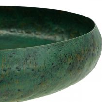 Decorative bowl green antique Decorative bowl metal Ø32cm H7cm