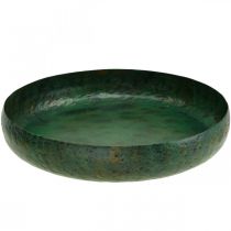 Large decorative bowl green antique bowl metal Ø38cm H7cm