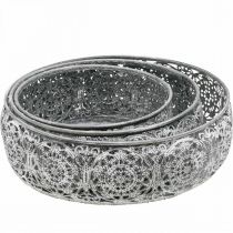 Product Decorative bowl metal gray white pattern Ø16/19.5/23.5cm set of 3