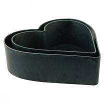 Bowl heart plastic decorative bowl anthracite 24/21cm set of 2
