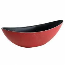 Decorative bowl oval red, black 38.5cm x 12.5cm H10cm